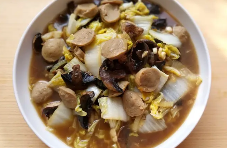 Tumis Jamur Shitake Bakso Sawi